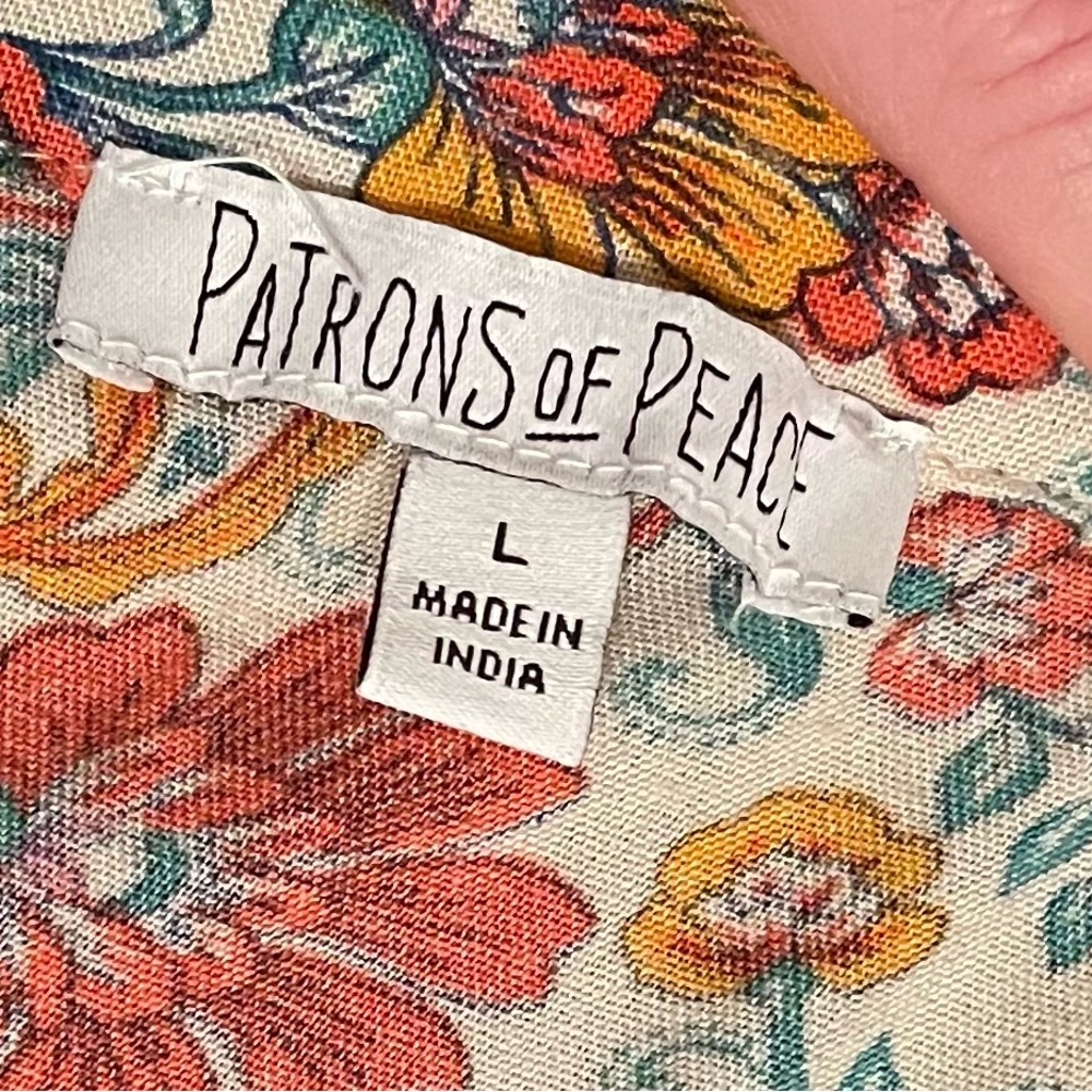 Patrons of Peace Floral Paisley Mini Dress in White, Red, Yellow, Green - Picture 2 of 2